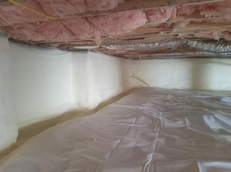 Crawl space encapsulation with closed-cell spray foam for Attic Insulation in Buxton